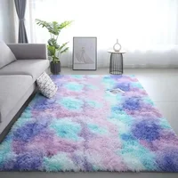 Gradient Silk Wool Bedside Rug Children's Room Living Room Bedroom Non-slip Machine Washable Not Easy to Lose Hair Carpet