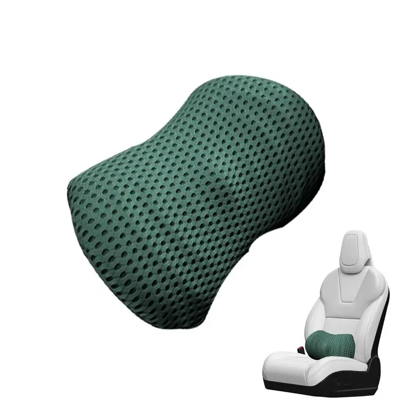 Car Lumbar Support Pillow And Car Neck Pillow Kit, Ergonomic Seat Headrest & Lumbar Cushion With Adjustable Strap For Neck Back Pain Relief,Pillow Lumbar Support Pillow 1 Set (Black