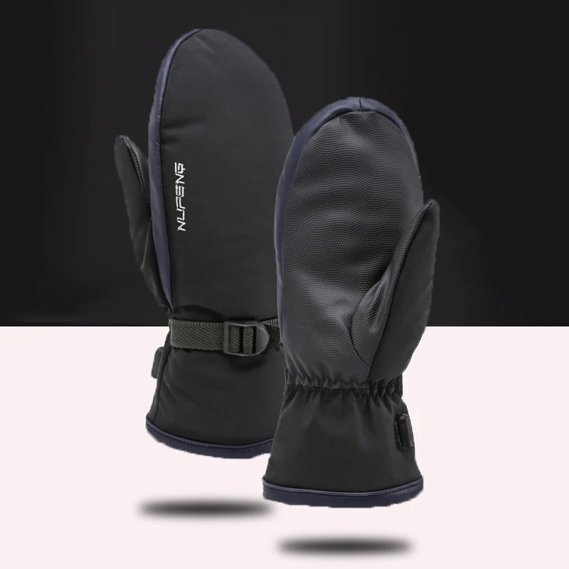

Men Electric Thermal Ski Gloves Rechargeable Heated Snowboard Gloves Outdoor Cycling Motorcycle Moto E-bike Winter Warm Gloves