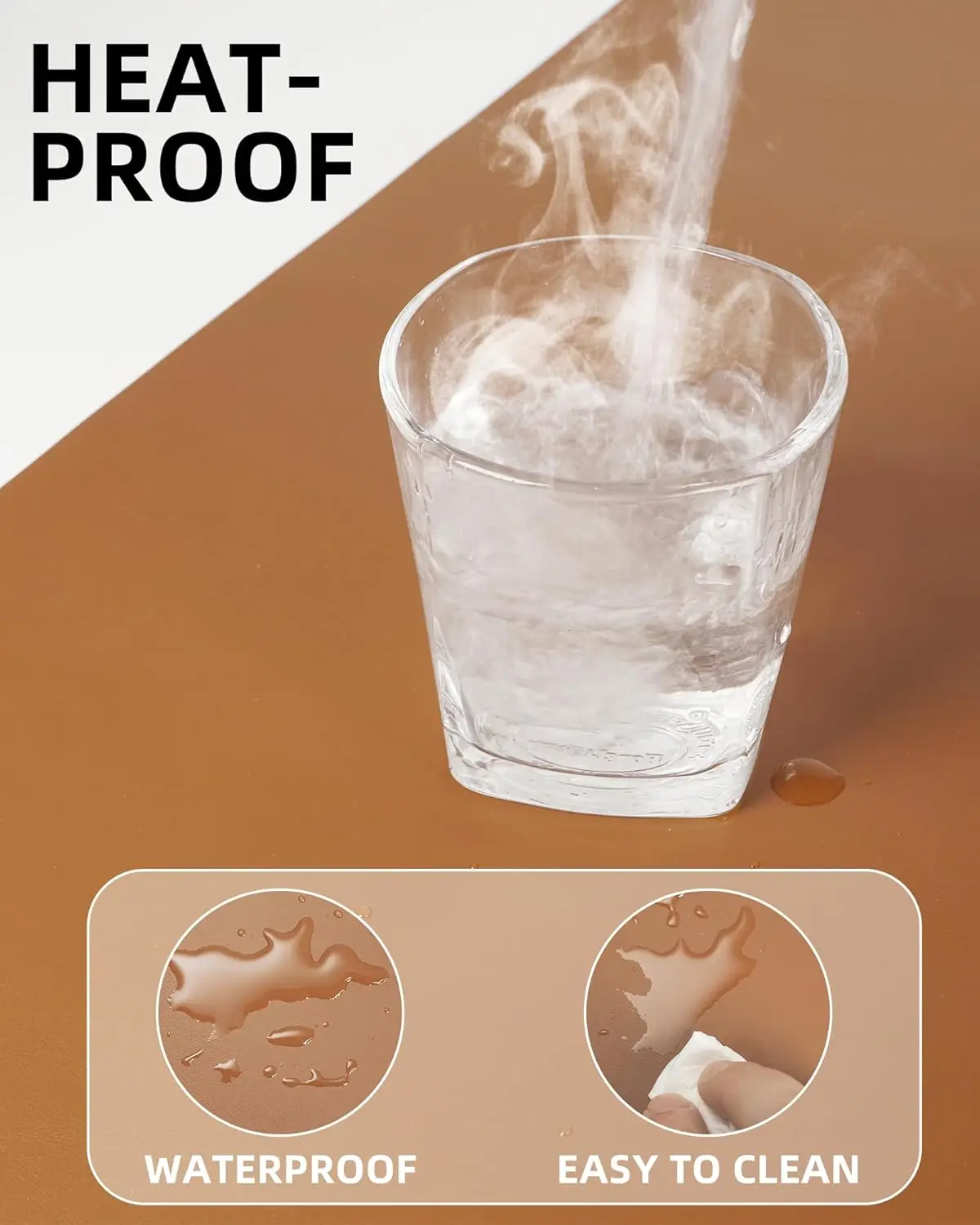 Tappetino protettivo per scrivania in PU con cuciture rinforzate, antiscivolo, impermeabile, facile da pulire, ideale per computer e mouse da gioco._voghion.com
