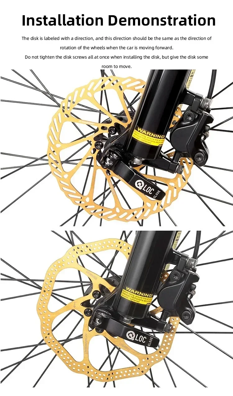 MTB Bicycle Front Rear Caliper Lever Rotors Set Line Pulling Mountain Road Bike