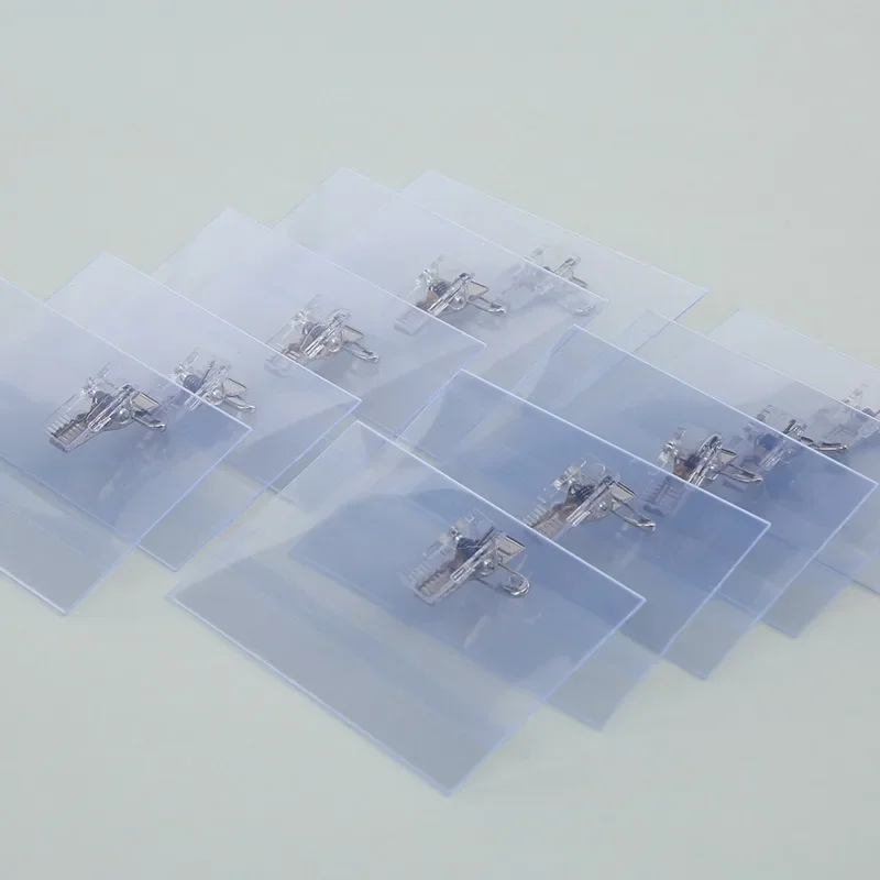 1-10pcs Name Badge Holders Clear Plastic Horizontal Name Badge Soft Working Holders with Metal Clips & Pins ID Card