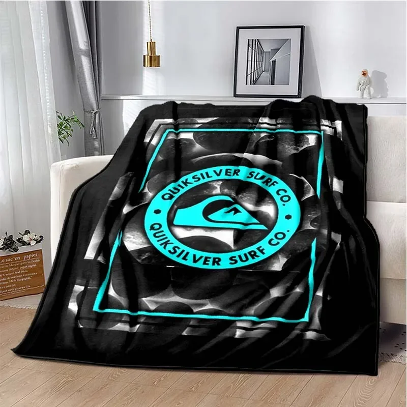 QUIKSILVER 서핑 보드 프린트 플란넬 담요, 침대 소파 에어컨, 패셔너블한 레저 피크닉 여행 낮잠 던지기 