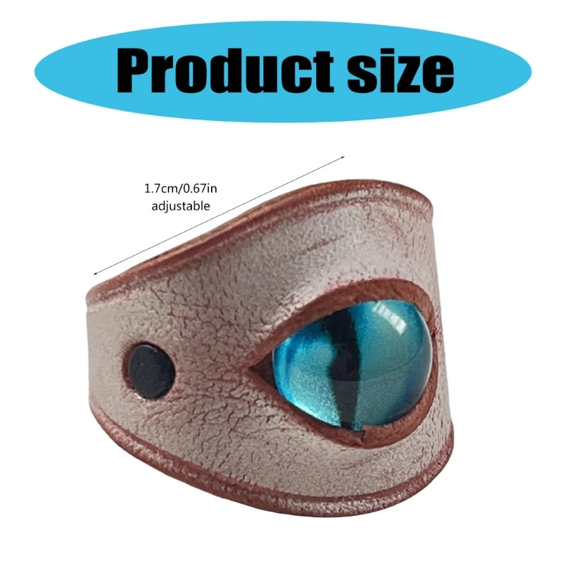 Handmade Blue Evil Eyes Cowhides Leather Ring Adjustable Unisex Ring Fashion Jewelry for Him and Her Daily Wear Ornament 6