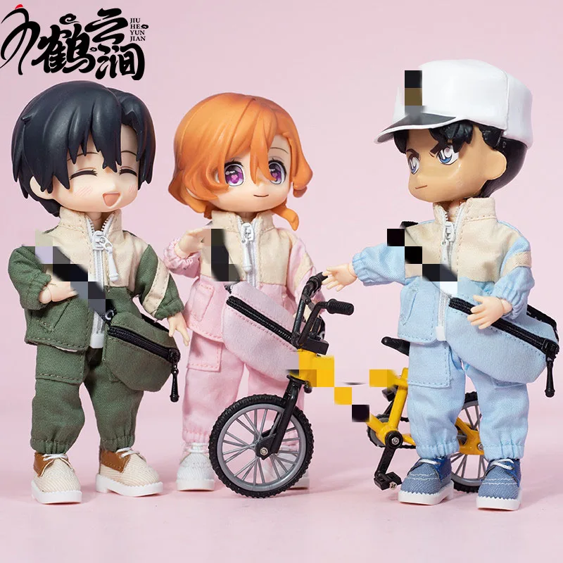 Ob11 Dolls Handmade Clothes Overalls Suit With Hat Messenger Bag Shirt Toy Accessories Obitsu11, GSC, Molly YMY P9 Dolls 2