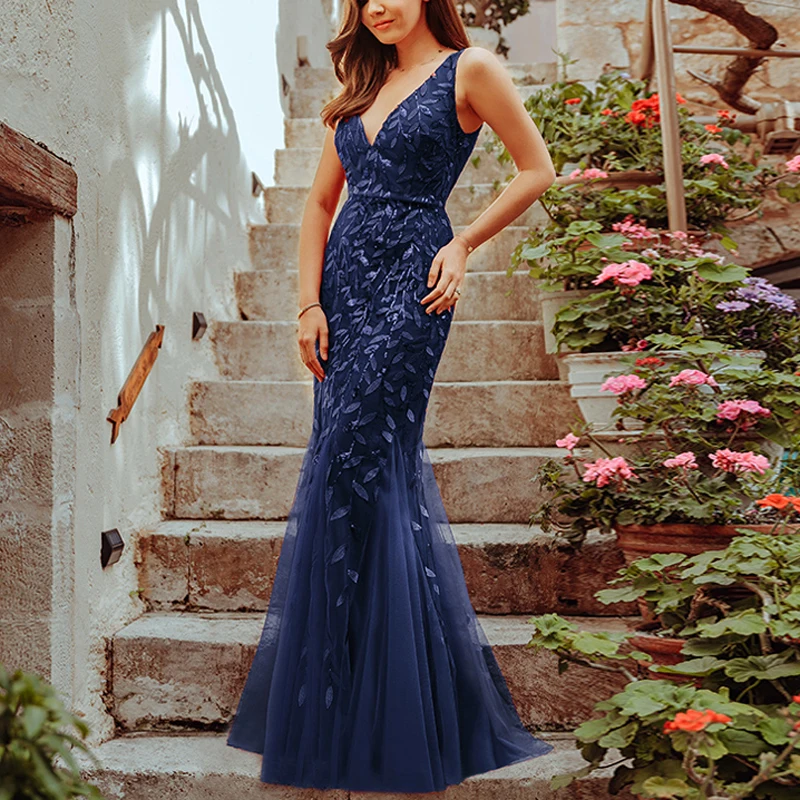 JINZUO Sleeveless V-neck Tulle Sequins Cocktail Dresses V-back Mermaid Party Prom Gowns Plus dresses woman party night evening dresses cocktail dress