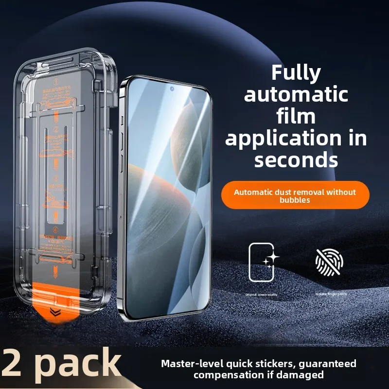Premium HD Screen Protector Film with Auto Dust Removal Kit - 2 Pack