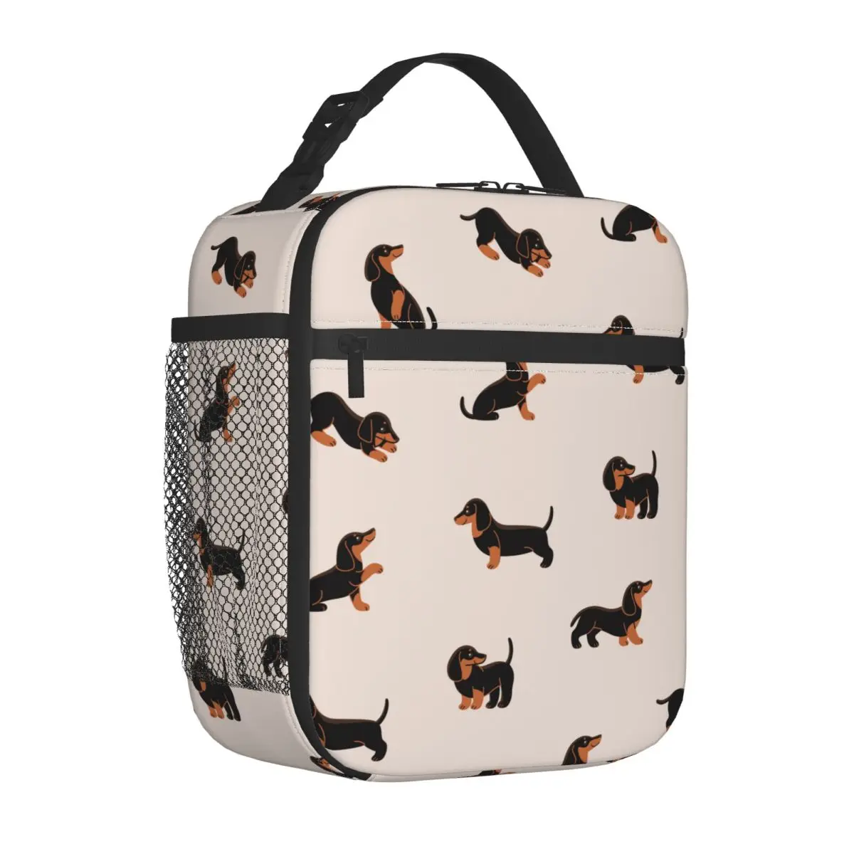 Cartoon Dachshund Insulated Lunch Bag Leakproof Gift Animal Dog Meal Container Thermal Bag Lunch Box Tote Beach Picnic