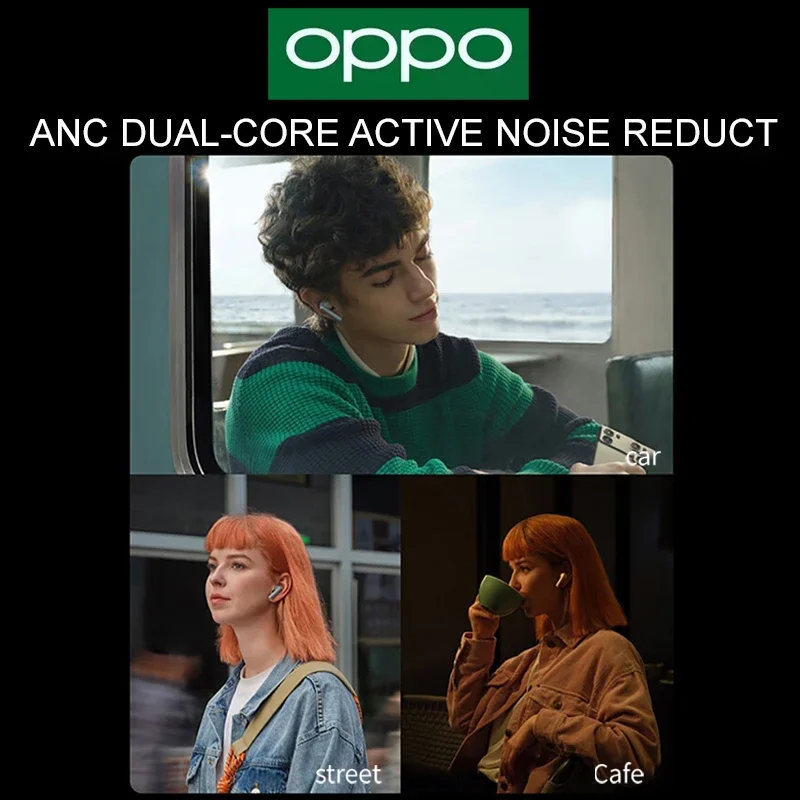 OPPO Enco Air2 Pro TWS 이어폰, 무선 블루투스 미니 이어버드, ANC 액티브 소음 감소 헤드폰, HiFi 라이딩 음악 헤드셋