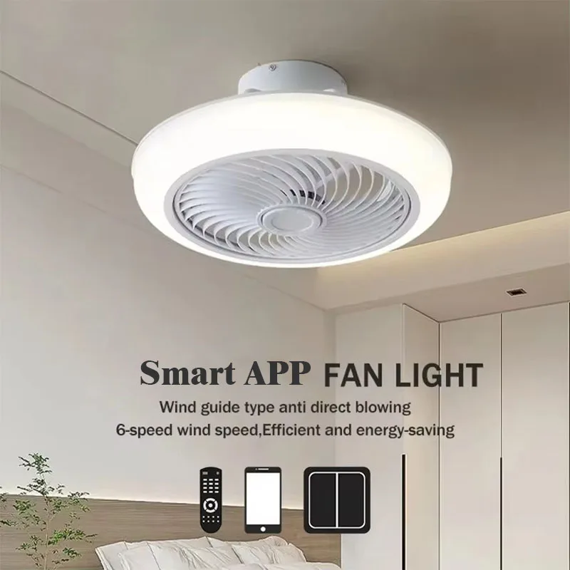 46CM LED Ceiling Fan Light Modern High Wind Silent APP Remote Control Living Room Bedroom Dining Room Dimmable Lighting Fixtures