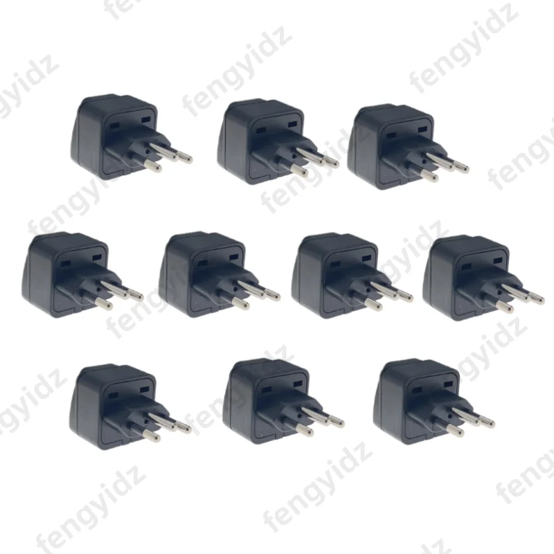 Universal Type N Travel Plug Adapter for Brazil, 3-Prong Grounded Wall Plug