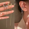 Luxury Elegent Ear Cuff For Women Gold Color Tassels Line Imitation Pearl Earrings Without Piercing Clip Earrings Gifts EF178 1