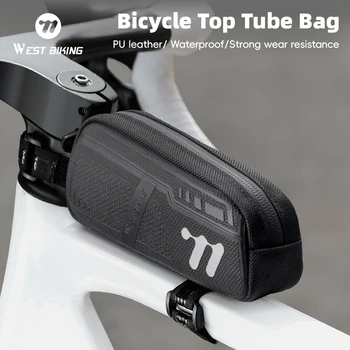 WEST BIKING Borsa per tubo superiore per bici Borsa per manubrio per bicicletta con telaio anteriore sottile per bici da strada di montagna Ciclismo Uomo Accesso alla bici impermeabile
