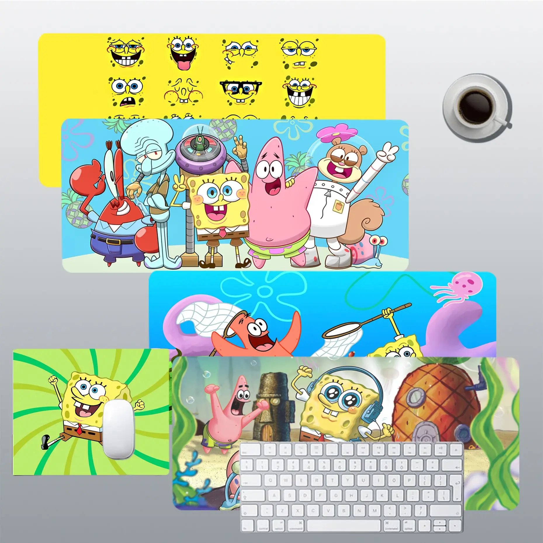 

Cartoon S-SpongeBobS Mousepad Cute Silicone large/small Pad to Mouse pad Game Size for Game Keyboard Pad