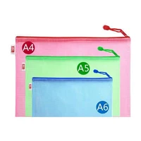5PCS/10PCS/20PCS Transparent File Bags Pvc Grid Zipper Bags A4 A5 Document Bags Grid Bags 4