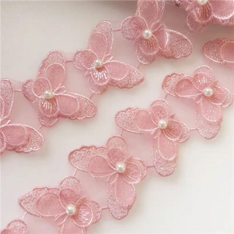 

20Yards Beautiful Organza Embroidered Applique Lace Butterfly Flower DIY Wedding Dress Pants Hat Skirt Waist Bag Decoration