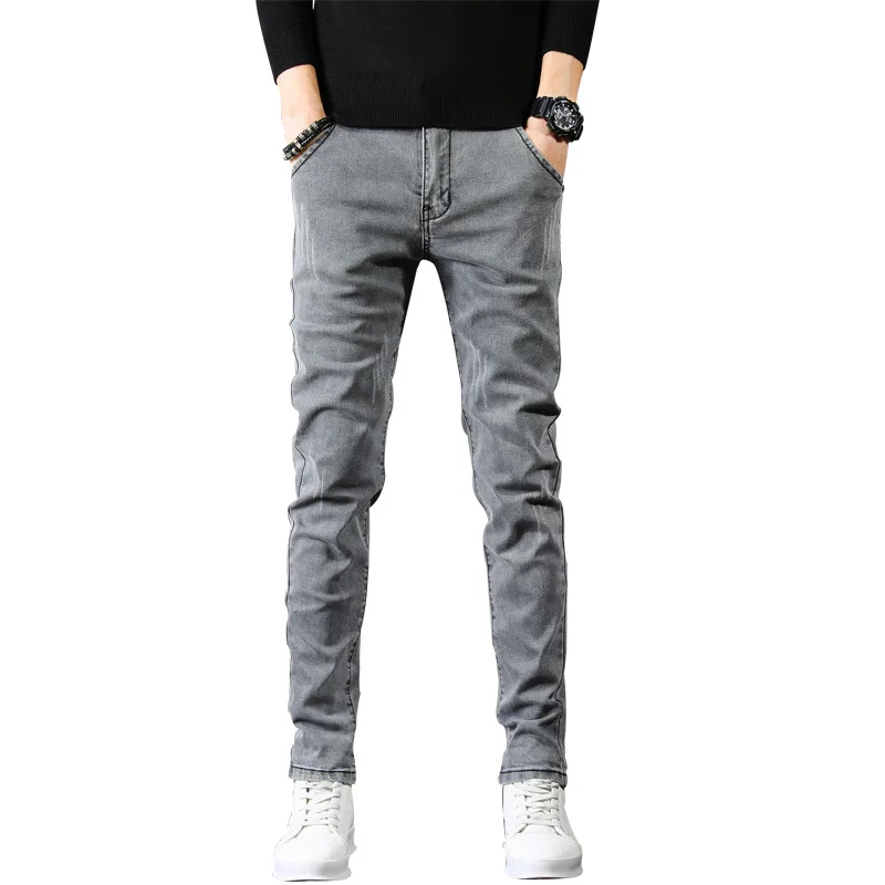 2023 Spring and Autumn New Classic Fashion Trend Solid Color Elastic Small Legs Men\'s Casual Slim Comfortable Breathable Pants