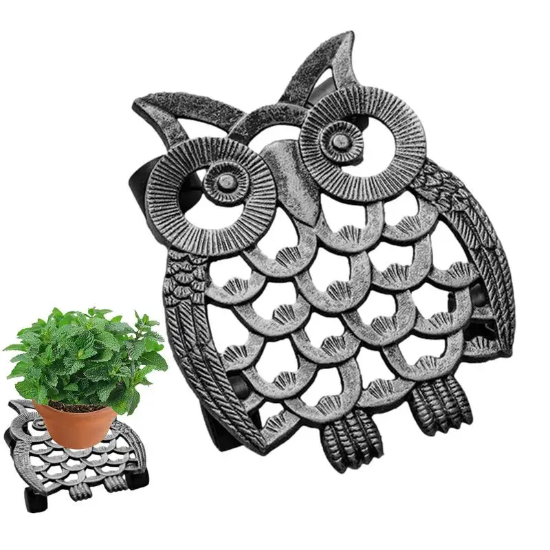 

Plant Roller Retro Plant Moving Trays 360 Degree Wheel Movement Floral or Owl Patterns Trolley for Gardening Indoor and Outdoor