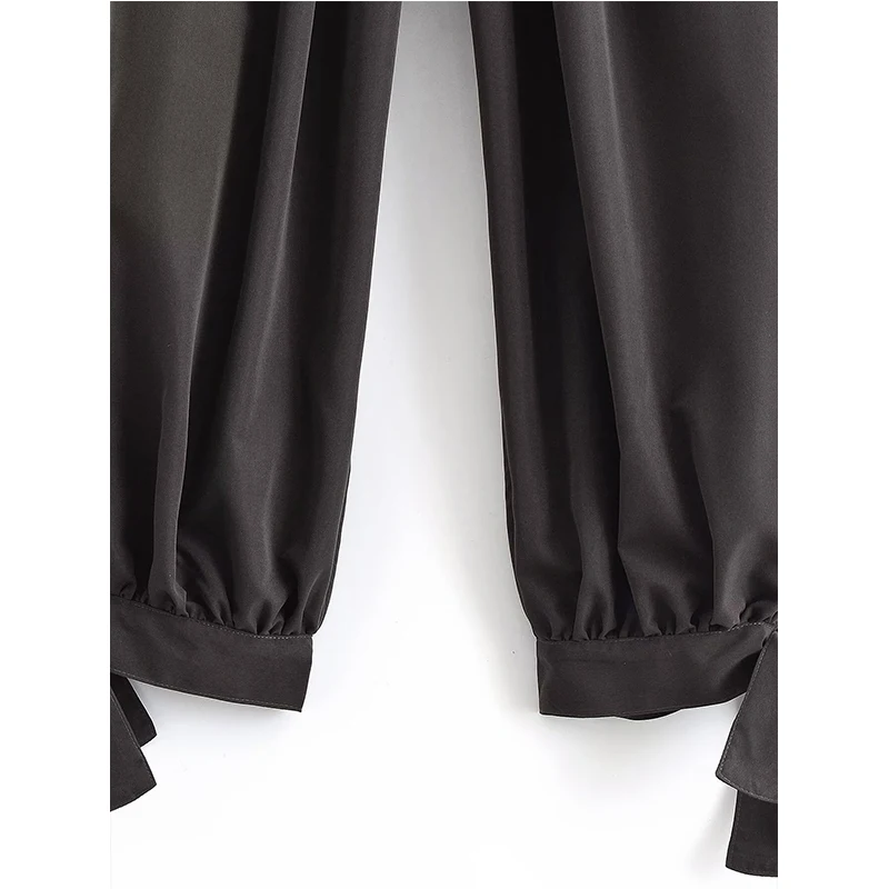 Fashion Bow Tied Lantern Pants For Women Elastic High Waist Long Trousers 2025 Autumn Lady High Street Chic Pants ﻿