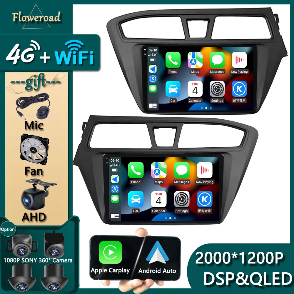

Wi-Fi 4G Carplay Tooch экран для Hyundai I20 2014 - 2019 автомобильное радио Android мультимедийный плеер навигация GPS Видео Стерео монитор