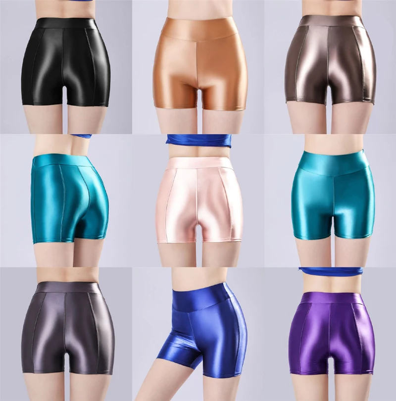 

Женские сексуальные леггинсы, шелковые глянцевые высокоэластичные штаны для йоги, облегающие тянущиеся горячие брюки, танцевальная одежда, клубная одежда