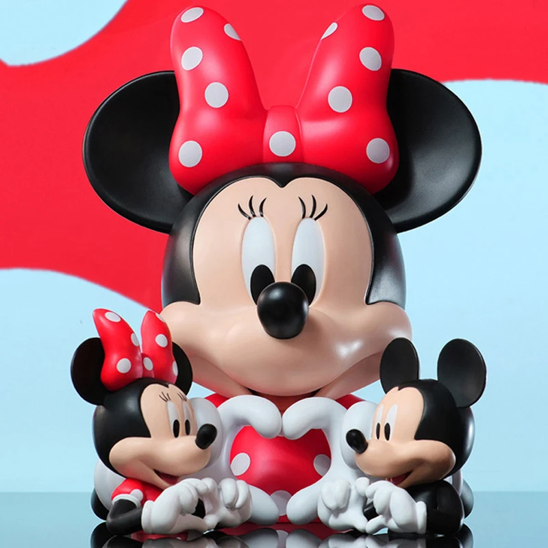 

12/19cm Cute Mickey Mouse Figures Model Decorative Ornaments Anime Cartoon Peripheral Piggy Bank Car Toy Children Birthday Gifts