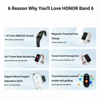 HONOR – Bracelet connecté 6, 1,47 pouces, amoled, bluetooth 5.0, étanche, avec moniteur d'activité physique et suivi du taux d'oxygène dans le sang, de la fréquence cardiaque 3