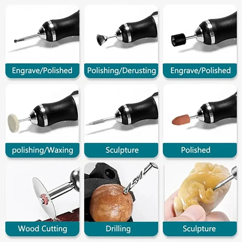 Mini Electric Engraving Pen Drilling Polishing Portable Cordless Engraving Pen Kit USB Rechargeable Wireless Engraver Marker