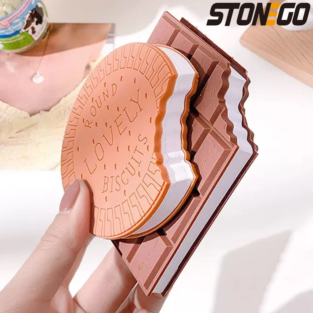 

STONEGO Creative Chocolate Cookies Shape Note Book Students Cartoon Cute Tearable Handwritten Memo Pads Cover Notepad