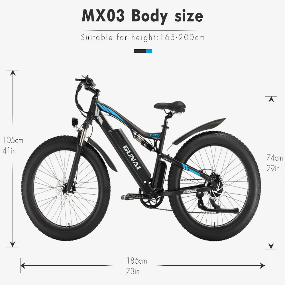 Vélo électrique Gunai MX03 1000W 48V 17AH