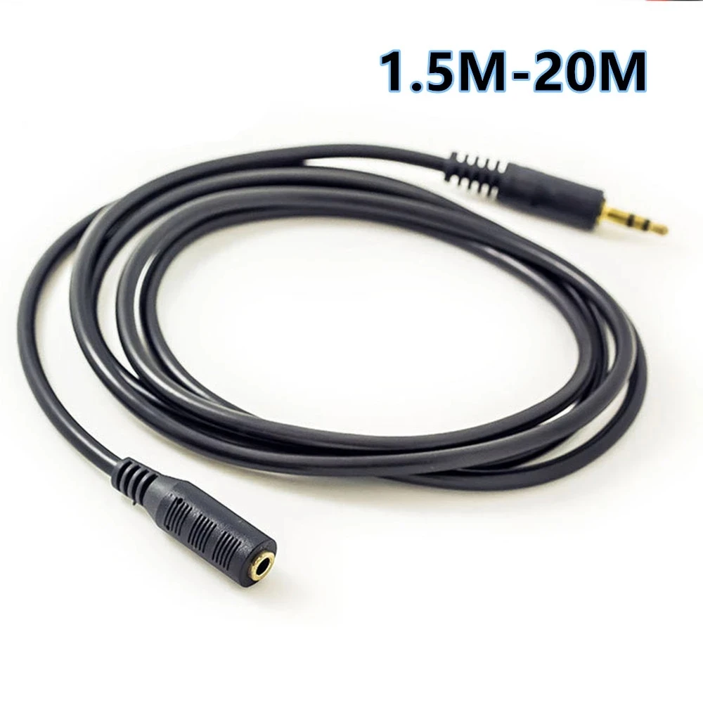 3.5mm Jack Extension Audio Cable 1.5m 20m Male to Female Wired Headphones Extension Cable