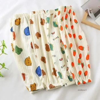 New Summer Children's Cotton Mosquito Pants Boys and Girls Baby Thin Loose Casual Bloomers 1