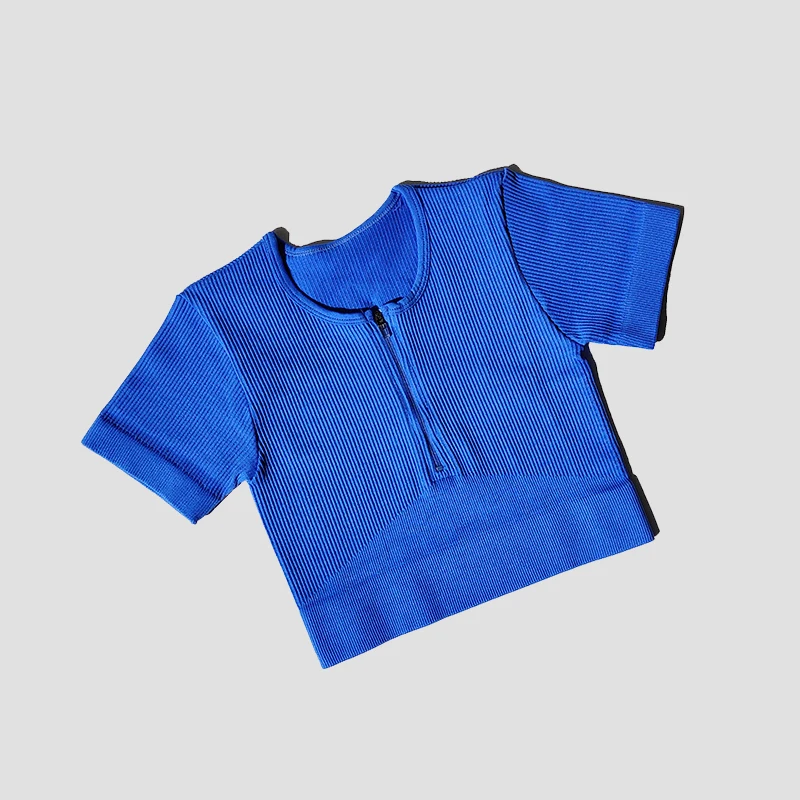 Sports T Shirt Yoga Top Yoga Shirt Sports Shirt Seamless Yoga Shirts Zipper Short Sleeve Workout Tops Women Fitness Crop Top Workout Tops Gym Clothes Sportswear Running T-shirt