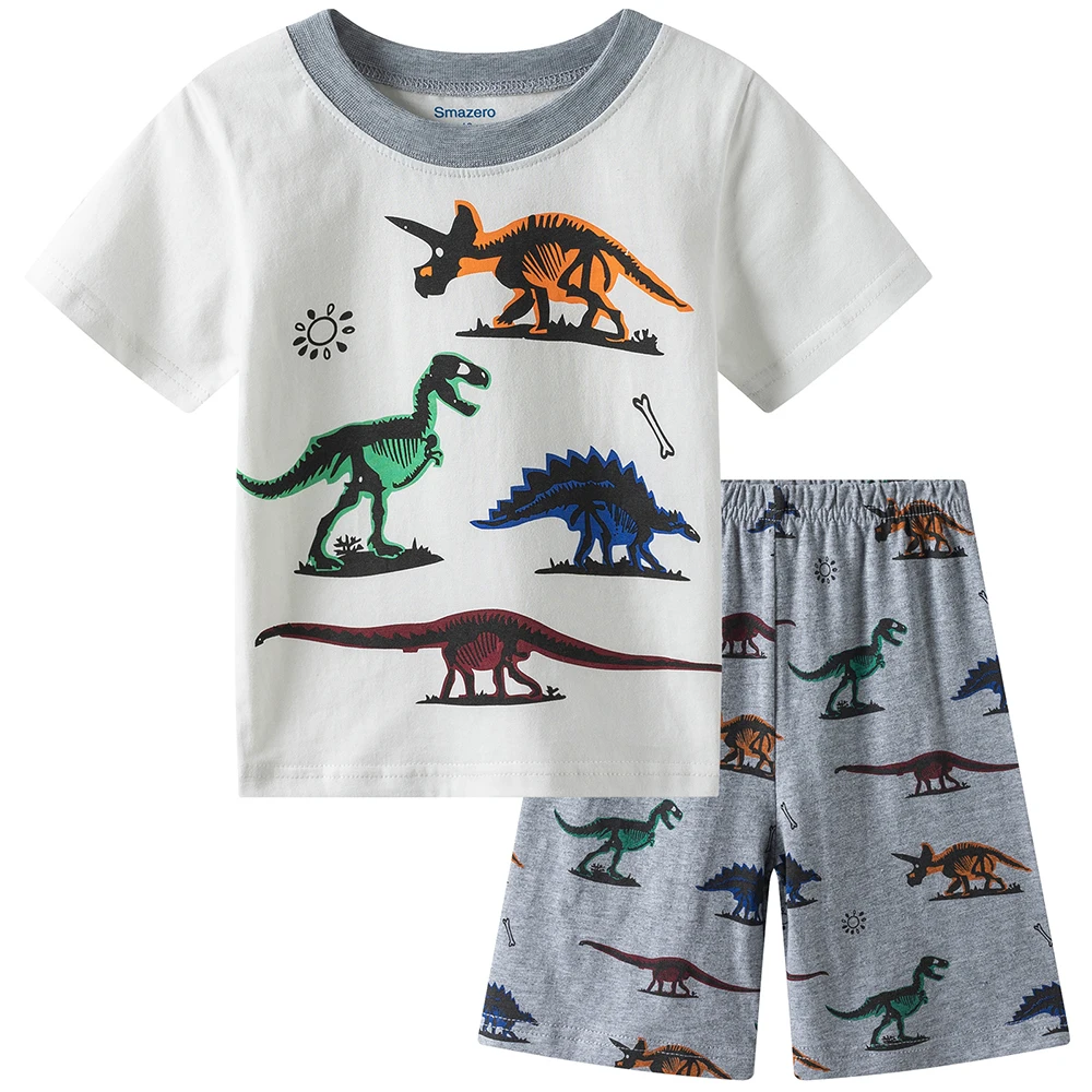 Boys Pyjamas Children Dinosaurs Pajamas Cotton Kids Clothes Summer Short Set 