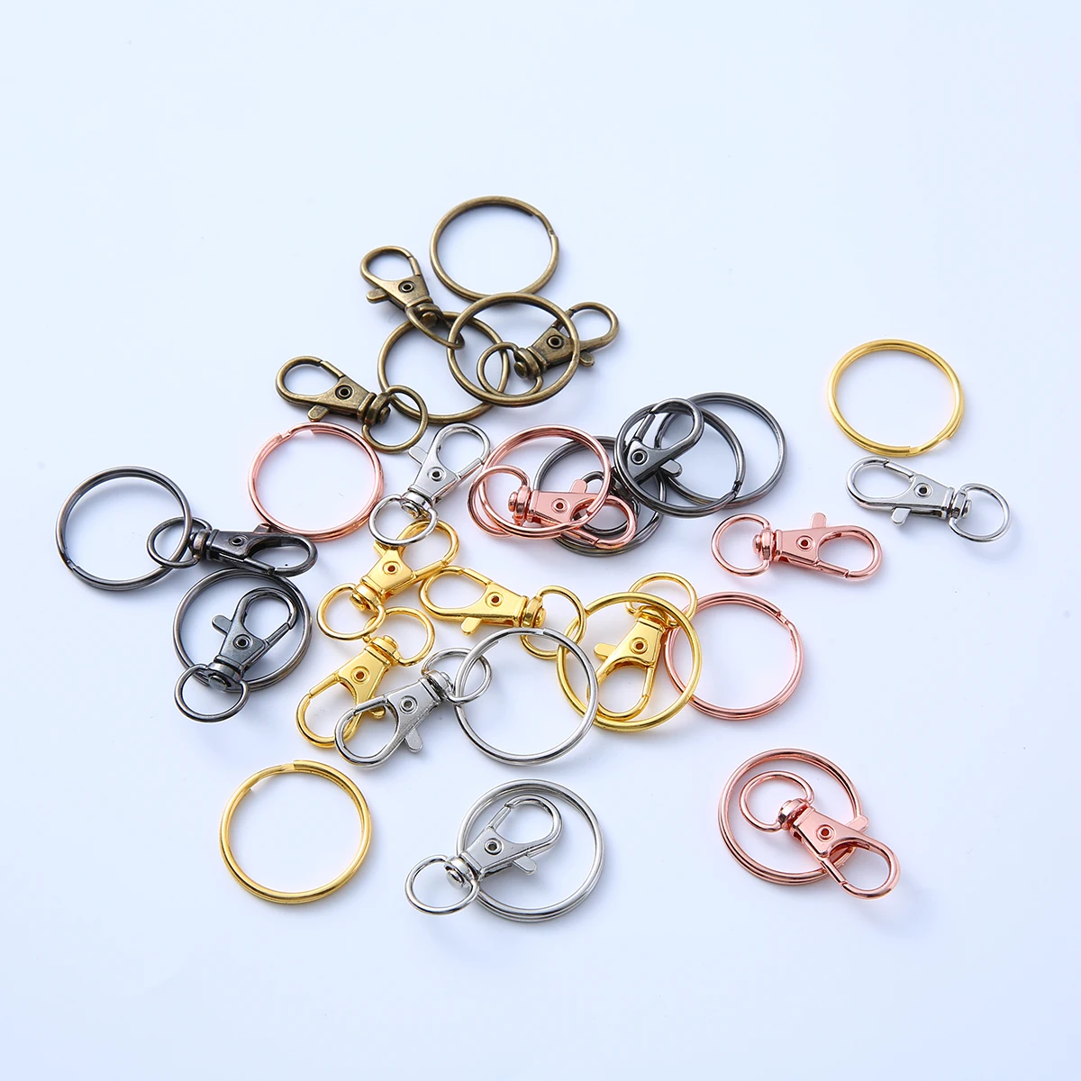 가방 벨트용 원형 키체인 키링 스위블 랍스터 걸쇠 후크, 개 버클, DIY 보석 만들기, 31mm, 25mm