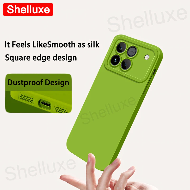 Enhanced Liquid Silicone Shockproof Phone Case with Silky Feel – Square Design