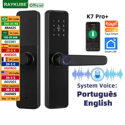 RAYKUBE K7 Pro+/F7 With Less Tax Biometric Fingerprint Door Lock Smart Lock Tuya App /TT Lock APP Unlock Keyless Lock