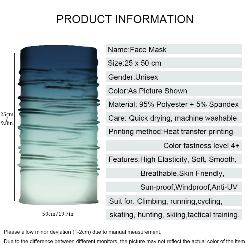 Рисунок 2 - Однотонный цветной бесшовный Регулируемый шарф-труба