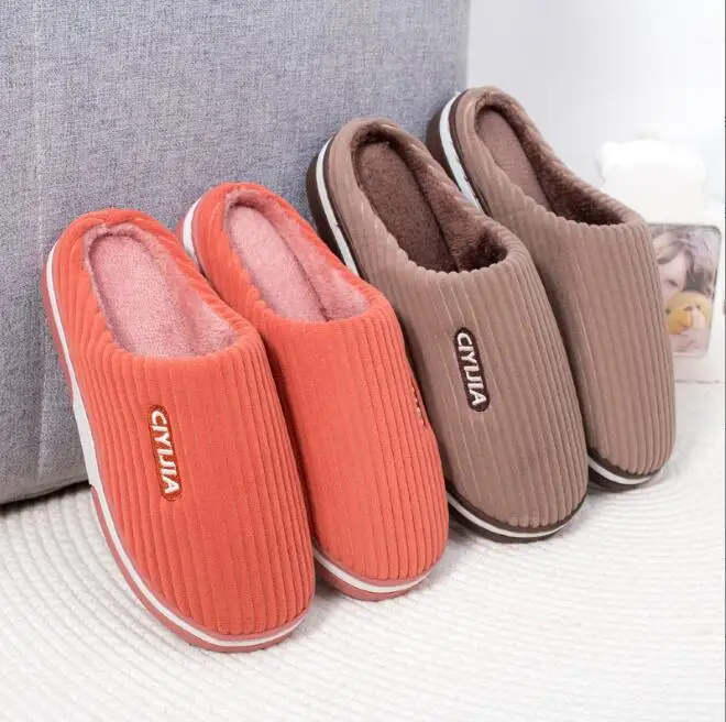 

2023 Winter Women Slippers Indoor House Couples Men Fluffy Slides Warm Plush Slipper Bedroom Ladies Cotton Shoes