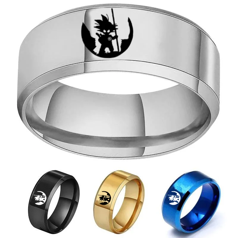 Bxzyrt Anime Goku Black Oolong Yamcha ChiChi Kuririn Bearman Rings Women Men Children Stainess Steel For Fans Cosplay Jewelry