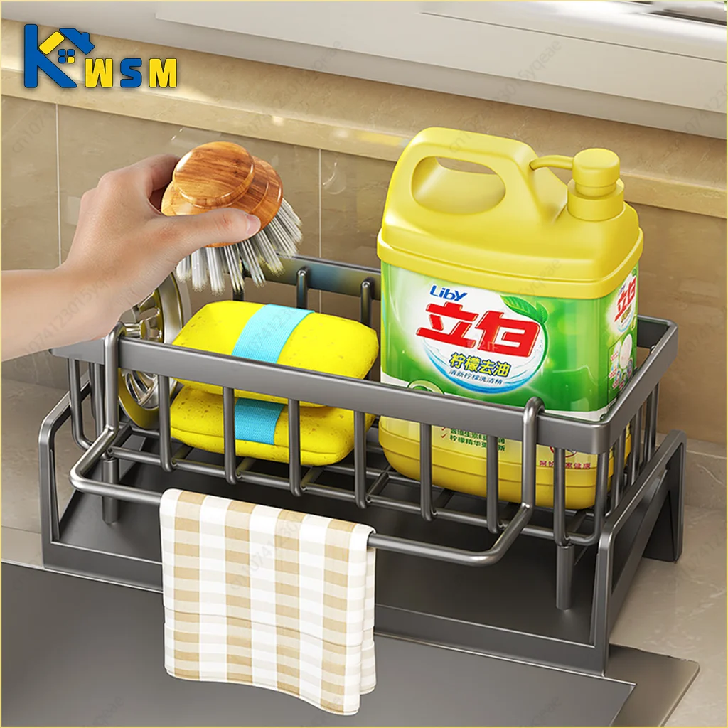 Kitchen Shelf Rag Storage Drainage Shelf No-Punch Storage Rack Home Spice Rack Sink Tap Sink Drainage Accessories spice storage shelf spice rack kitchen storage rack kitchen organizer kitchen organizer rack