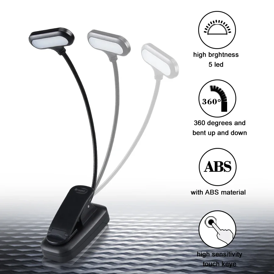 Led Light Desk Lamp Book Light Mini Led Light Led Desk Lamp Adjustable LED Book Lamp Portable Mini Eye Protection Reading Light Clip-On Table Lamp Battery Powered Study Reading Table