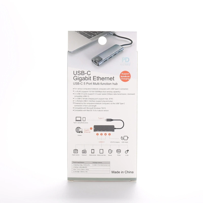 Docking Station Da 1000 Mbps Hub Adattatore Usb Da Tipo 5 Per Pc Laptop Notebook