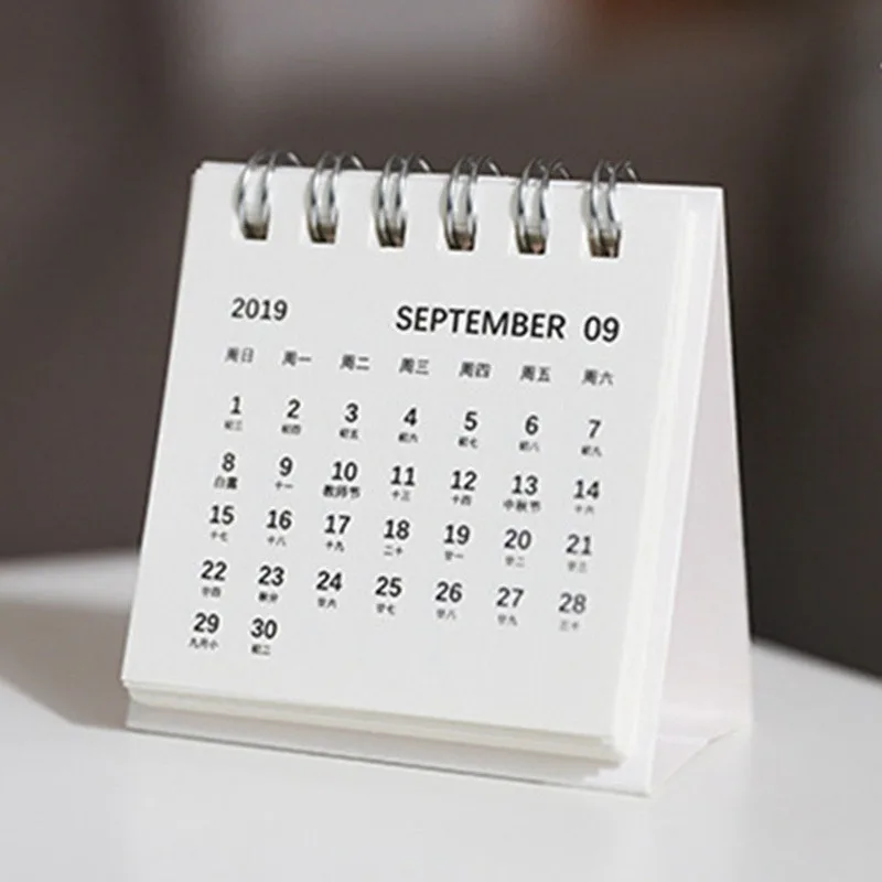 Nostalgic Calendar Mini Table Calendar Creative Simple Desk Coil Notepad Kraft Paper Calendar Daily Schedul Office Desk Calendar