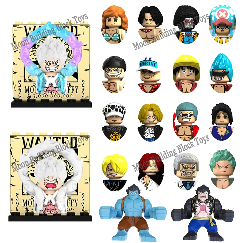 

Anime One Piece Buliding Blocks Bricks Mini Action Figures Heads series Educational Kids Toys Gifts