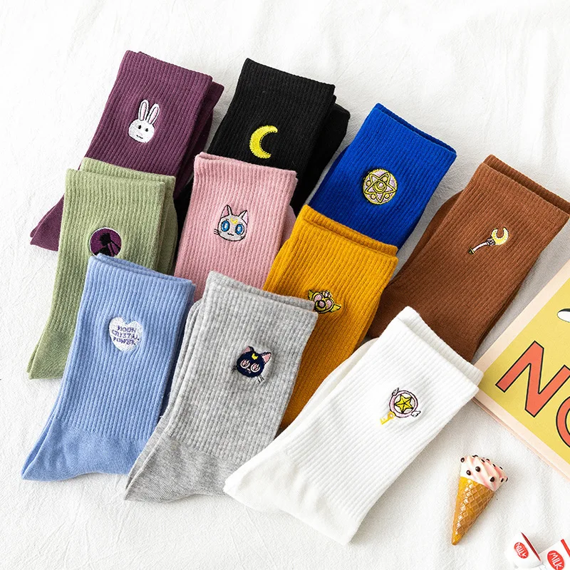 Anime Socks Anime Stockings Card Captor Sakura Socks Tsukino Usagi Star Moon Luna Girl Sockings Anime Cosplay Cotton Sock Trend Personality Fashion Gift