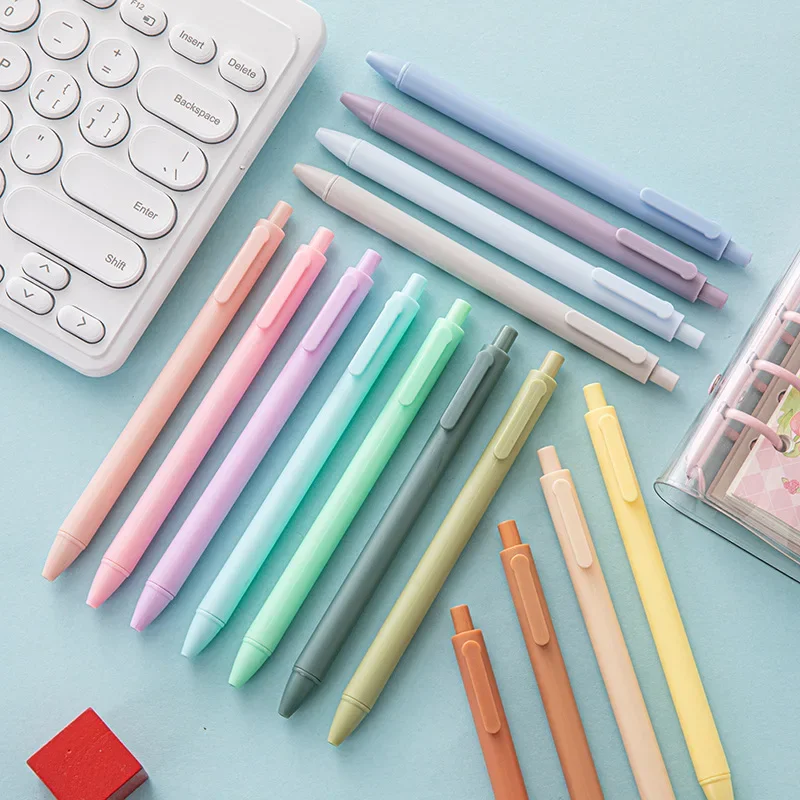 Set di 5 simpatici penne a sfera, cancelleria per ufficio scolastico coreano e giapponese, penne neutre Kawaii per uso aziendale e in ufficio - immagine 3