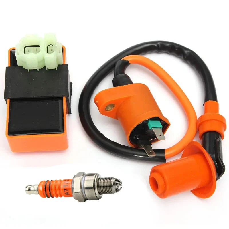 Moped Ignition Coil For GY6 50 80 110 125 150cc Moped Scooter ATV Go Carts 6 Pins AC CDI Box Spark Plug