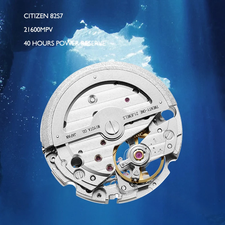 HANBORO Men Luxury Watch 43mm Automatic Mechanical Wristwatch Sport Waterproof Luminous Skeleton Ceramic Bezel 82S7 24 Hours