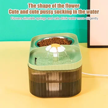 Automatic Cat Feeder Water Dispenser Large Capacity Small Flower Water Dispenser Integrated Mobile Water Drinking Pet Products 6